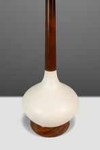 Load image into Gallery viewer, Mid-Century Modern Elongated Teardrop Table Lamp in Walnut &amp; Porcelain, USA, c. 1960&#39;s-ABT Modern
