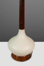 Load image into Gallery viewer, Mid-Century Modern Elongated Teardrop Table Lamp in Walnut &amp; Porcelain, USA, c. 1960&#39;s-ABT Modern
