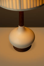 Load image into Gallery viewer, Mid-Century Modern Elongated Teardrop Table Lamp in Walnut &amp; Porcelain, USA, c. 1960&#39;s-ABT Modern
