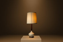 Load image into Gallery viewer, Mid-Century Modern Elongated Teardrop Table Lamp in Walnut &amp; Porcelain, USA, c. 1960&#39;s-ABT Modern
