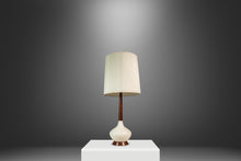 Load image into Gallery viewer, Mid-Century Modern Elongated Teardrop Table Lamp in Walnut &amp; Porcelain, USA, c. 1960&#39;s-ABT Modern

