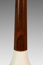 Load image into Gallery viewer, Mid-Century Modern Elongated Teardrop Table Lamp in Walnut &amp; Porcelain, USA, c. 1960&#39;s-ABT Modern
