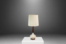Load image into Gallery viewer, Mid-Century Modern Elongated Teardrop Table Lamp in Walnut &amp; Porcelain, USA, c. 1960&#39;s-ABT Modern
