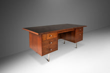 Load image into Gallery viewer, Mid-Century Modern Executive Desk in Walnut w/ Leather Top by Costa Mesa After George Nelson, USA, c. 1960&#39;s-ABT Modern
