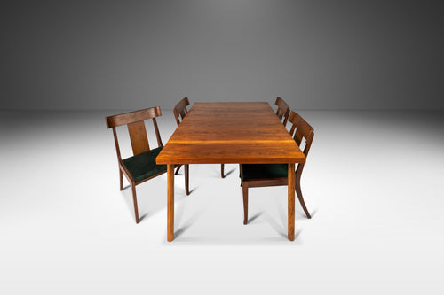 Mid-Century Modern Expansion Dining Table w/ Matching Chairs in Walnut by T.H. Robsjohn-Gibbings for Widdicomb, USA, c. 1950's-ABT Modern