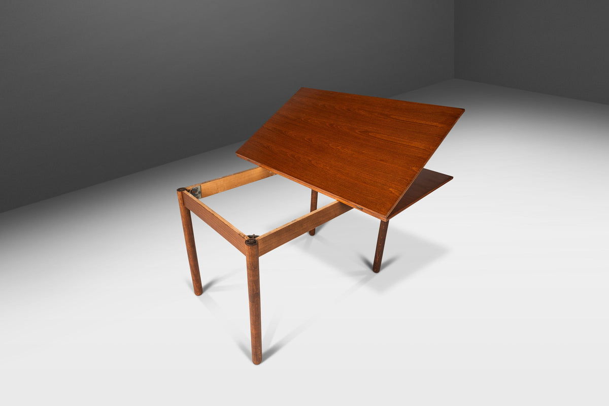 Mid-Century Modern Extension Flip-Flap Folding Dining Table in Walnut