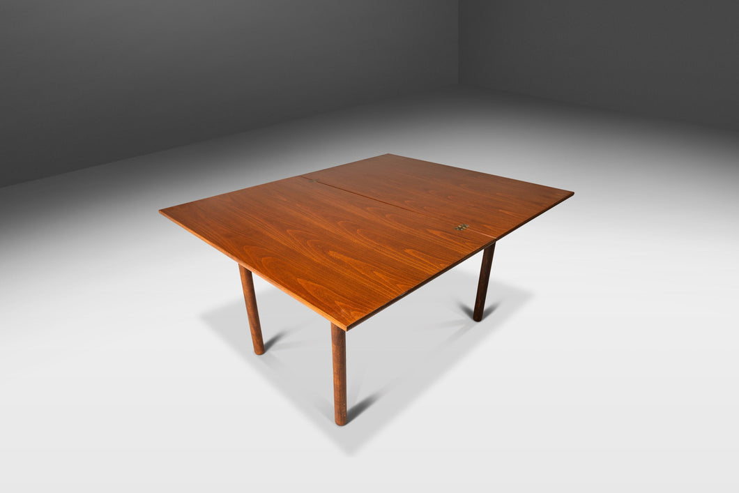 Mid-Century Modern Extension Flip-Flap Folding Dining Table in Walnut in the Manner of Folke Ohlsson, USA, c. 1960's-ABT Modern