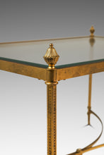 Load image into Gallery viewer, Mid-Century Modern Hollywood Regency End Table / Coffee Table in Brass w/ Glass Top After Maison Bagues, c. 1970&#39;s-ABT Modern
