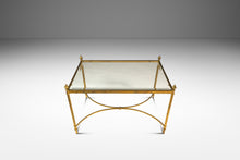 Load image into Gallery viewer, Mid-Century Modern Hollywood Regency End Table / Coffee Table in Brass w/ Glass Top After Maison Bagues, c. 1970&#39;s-ABT Modern
