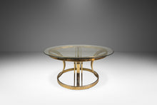 Load image into Gallery viewer, Mid-Century Modern Hollywood Regency Patinaed Coffee Table in Brass w/ Glass Top in the Manner of Milo Baughman, USA, c. 1980s-ABT Modern
