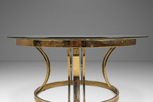 Load image into Gallery viewer, Mid-Century Modern Hollywood Regency Patinaed Coffee Table in Brass w/ Glass Top in the Manner of Milo Baughman, USA, c. 1980s-ABT Modern
