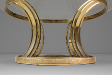 Load image into Gallery viewer, Mid-Century Modern Hollywood Regency Patinaed Coffee Table in Brass w/ Glass Top in the Manner of Milo Baughman, USA, c. 1980s-ABT Modern
