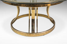 Load image into Gallery viewer, Mid-Century Modern Hollywood Regency Patinaed Coffee Table in Brass w/ Glass Top in the Manner of Milo Baughman, USA, c. 1980s-ABT Modern

