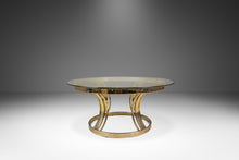 Load image into Gallery viewer, Mid-Century Modern Hollywood Regency Patinaed Coffee Table in Brass w/ Glass Top in the Manner of Milo Baughman, USA, c. 1980s-ABT Modern
