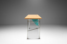 Load image into Gallery viewer, Mid-Century Modern Industrial Writer's Desk / Computer Desk w/ Adjustable Height Desk Top in Chrome &amp; Metal, USA, c. 1970s-ABT Modern
