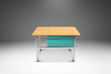 Load image into Gallery viewer, Mid-Century Modern Industrial Writer's Desk / Computer Desk w/ Adjustable Height Desk Top in Chrome &amp; Metal, USA, c. 1970s-ABT Modern
