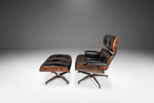 Load image into Gallery viewer, Mid-Century Modern Lounge Chair and Ottoman Set After Charles &amp; Ray Eames in Rosewood and Distressed Leather, USA, c. 1970&#39;s-ABT Modern
