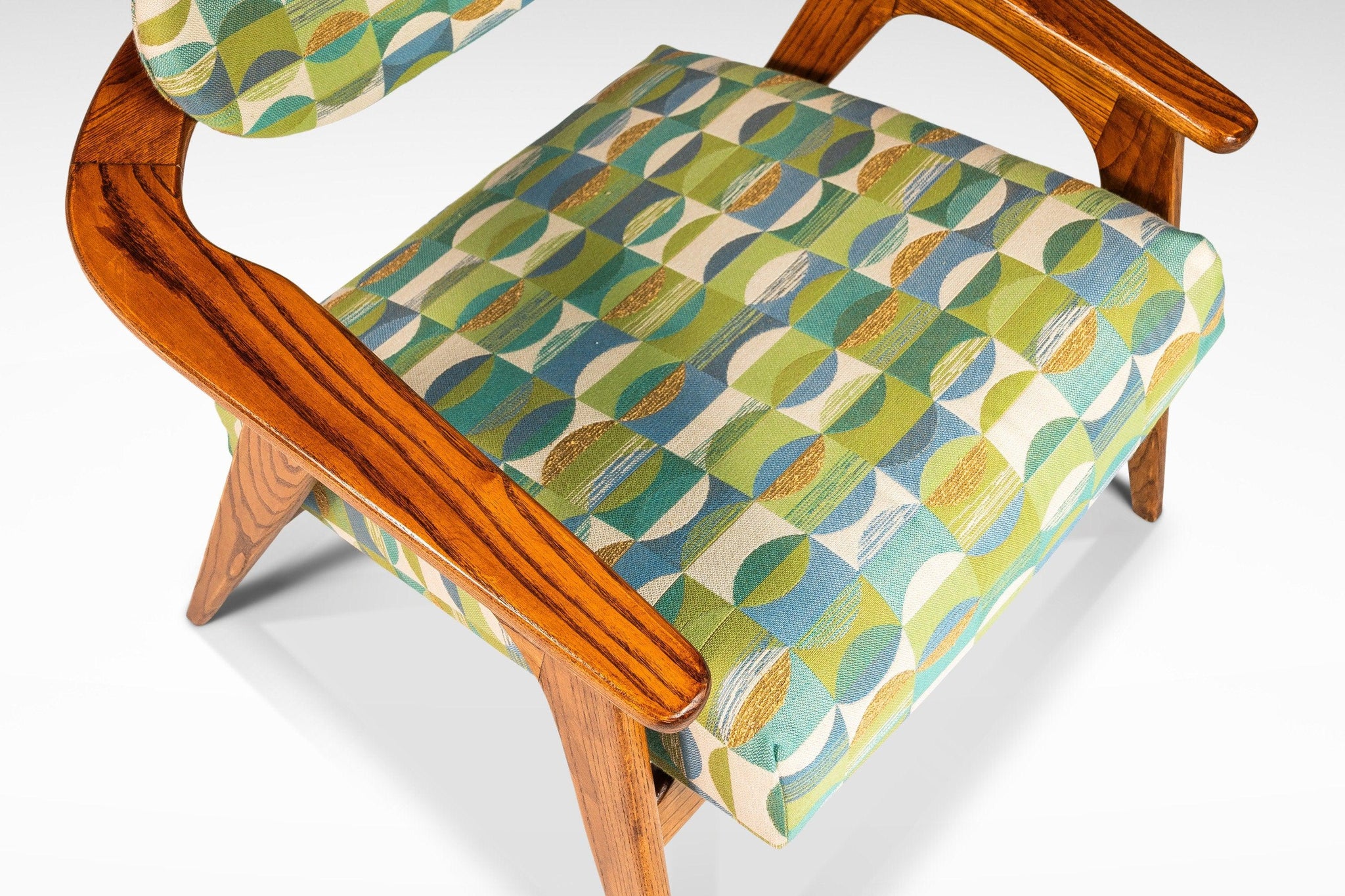 Mid-Century Modern Low Profile 916-CC Captains Chair in Oak by Adrian