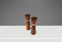 Load image into Gallery viewer, Mid-Century Modern Minimalist Wood-Turned Salt &amp; Pepper Shakers in Solid Black Walnut, USA, c. 1960s-ABT Modern
