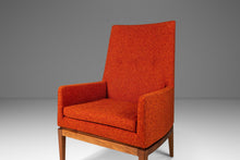 Load image into Gallery viewer, Mid-Century Modern Model 1140 High-Back Lounge Chair in Walnut and New Upholstery by Jens Risom For Jens Risom Designs, USA, c. 1960&#39;s-ABT Modern
