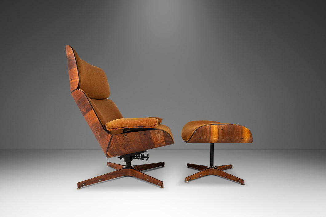 Mid Century Modern Mr. Chair Lounge Chair & Ottoman by George Mulhauser for Plycraft, USA, c. 1960's-ABT Modern