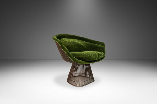 Mid-Century Modern 'Platner' Lounge Chair by Warren Platner for Knoll in Luxurious Green Kravet Couture Mohair, USA, c. 1973-ABT Modern