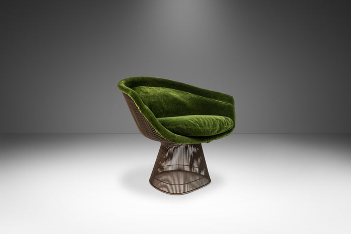 Mid-Century Modern 'Platner' Lounge Chair by Warren Platner for Knoll in Luxurious Green Kravet Couture Mohair, USA, c. 1973-ABT Modern
