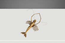 Load image into Gallery viewer, Mid-Century Modern Prawn / Shrimp Hanging Wall or Table Sculpture in Solid Brass, USA, c. 1960s-ABT Modern

