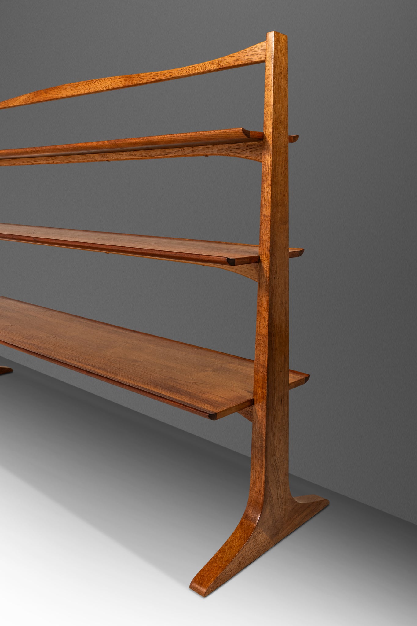 Mid-Century Modern Profile Pyramidal Bookshelf / Étagère / Room Divide