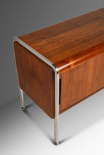 Load image into Gallery viewer, Mid-Century Modern Record Cabinet in Teak w/ Chrome Legs After Ste Marie &amp; Laurent, Canada, c. 1970&#39;s-ABT Modern
