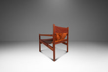 Load image into Gallery viewer, Mid-Century Modern "Roxinho" Sling Lounge Chair in Leather &amp; Teak by Michel Arnoult for Mobilia Cotemporânea, Argentina, c. 1970s-ABT Modern
