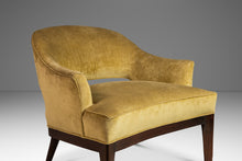 Load image into Gallery viewer, Mid-Century Modern Saber Leg Lounge Chair in Walnut &amp; Original Fabric After Harvey Probber, USA, c. 1970&#39;s-ABT Modern
