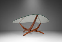 Load image into Gallery viewer, Mid-Century Modern Sculptural Coffee Table in Walnut w/ Kidney-Shaped Glass Top by Forest Wilson, USA, c. 1960&#39;s-ABT Modern
