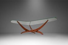 Load image into Gallery viewer, Mid-Century Modern Sculptural Coffee Table in Walnut w/ Kidney-Shaped Glass Top by Forest Wilson, USA, c. 1960&#39;s-ABT Modern
