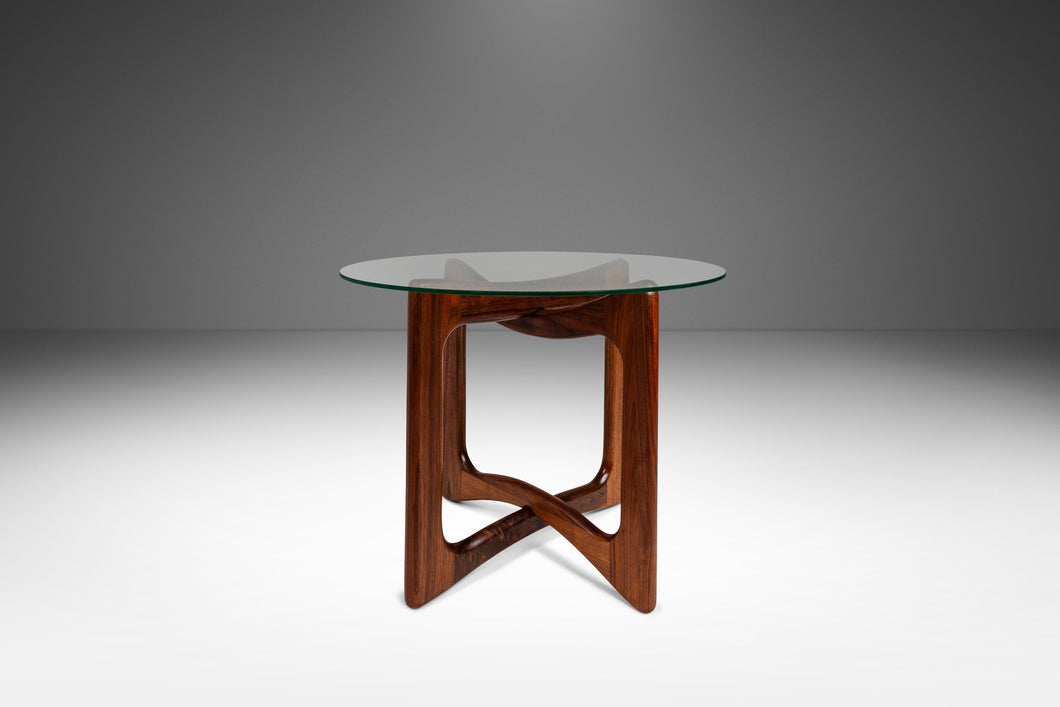 Mid-Century Modern Side / Accent Table in Walnut w/ Glass Top by Adrian Pearsall for Craft Associates, USA, c. 1960's-ABT Modern