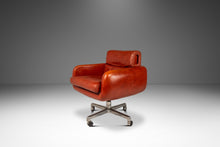Load image into Gallery viewer, Mid-Century Modern Swivel Lounge Chair in Leather by Frank Doerner for Doerner 'Faultless' Limited Release for John Stuart, USA, c. 1970s-ABT Modern
