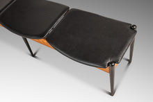 Load image into Gallery viewer, Mid-Century Modern Three Seat Gallery Bench in Oak &amp; Leather by Arthur Umanoff for Washington Woodcraft, USA, c. 1960s-ABT Modern
