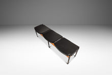 Load image into Gallery viewer, Mid-Century Modern Three Seat Gallery Bench in Oak &amp; Leather by Arthur Umanoff for Washington Woodcraft, USA, c. 1960s-ABT Modern
