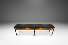 Load image into Gallery viewer, Mid-Century Modern Three Seat Gallery Bench in Oak &amp; Leather by Arthur Umanoff for Washington Woodcraft, USA, c. 1960s-ABT Modern
