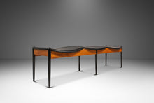 Load image into Gallery viewer, Mid-Century Modern Three Seat Gallery Bench in Oak &amp; Leather by Arthur Umanoff for Washington Woodcraft, USA, c. 1960s-ABT Modern
