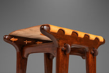 Load image into Gallery viewer, Mid-Century Modern Tooled Leather Sling Ottoman / Footstool by Angel Pazmino, Ecuador, c. 1960s-ABT Modern
