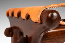 Load image into Gallery viewer, Mid-Century Modern Tooled Leather Sling Ottoman / Footstool by Angel Pazmino, Ecuador, c. 1960s-ABT Modern
