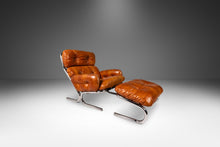 Load image into Gallery viewer, Mid-Century Modern Tubular Chair &amp; Ottoman Set in Chrome and Original Leather by Milo Baughman for Directional, USA, c. 1960s-ABT Modern
