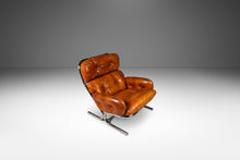 Load image into Gallery viewer, Mid-Century Modern Tubular Chair &amp; Ottoman Set in Chrome and Original Leather by Milo Baughman for Directional, USA, c. 1960s-ABT Modern
