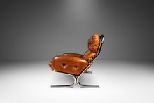 Load image into Gallery viewer, Mid-Century Modern Tubular Chair &amp; Ottoman Set in Chrome and Original Leather by Milo Baughman for Directional, USA, c. 1960s-ABT Modern
