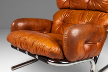 Load image into Gallery viewer, Mid-Century Modern Tubular Chair &amp; Ottoman Set in Chrome and Original Leather by Milo Baughman for Directional, USA, c. 1960s-ABT Modern
