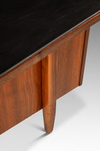 Load image into Gallery viewer, Mid-Century Modern V-Shaped Walnut Executive Desk w/ Black Leather Top After Harvey Probber, USA, c. 1960s-ABT Modern
