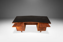 Load image into Gallery viewer, Mid-Century Modern V-Shaped Walnut Executive Desk w/ Black Leather Top After Harvey Probber, USA, c. 1960s-ABT Modern
