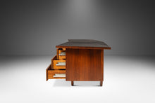 Load image into Gallery viewer, Mid-Century Modern V-Shaped Walnut Executive Desk w/ Black Leather Top After Harvey Probber, USA, c. 1960s-ABT Modern
