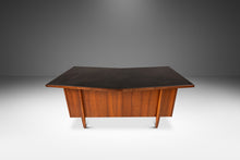 Load image into Gallery viewer, Mid-Century Modern V-Shaped Walnut Executive Desk w/ Black Leather Top After Harvey Probber, USA, c. 1960s-ABT Modern
